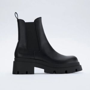 SOLD Zara Low Heeled Lug Sole Boot